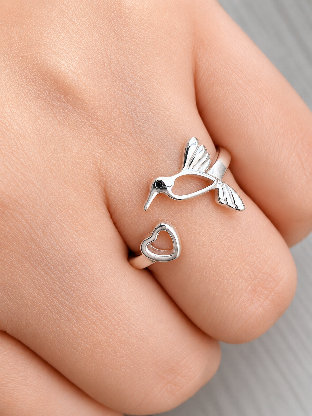Anillo colibrí plata (an-pl4)