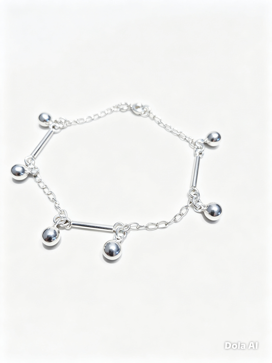 Pulsera borlas plata (pul3-pl)