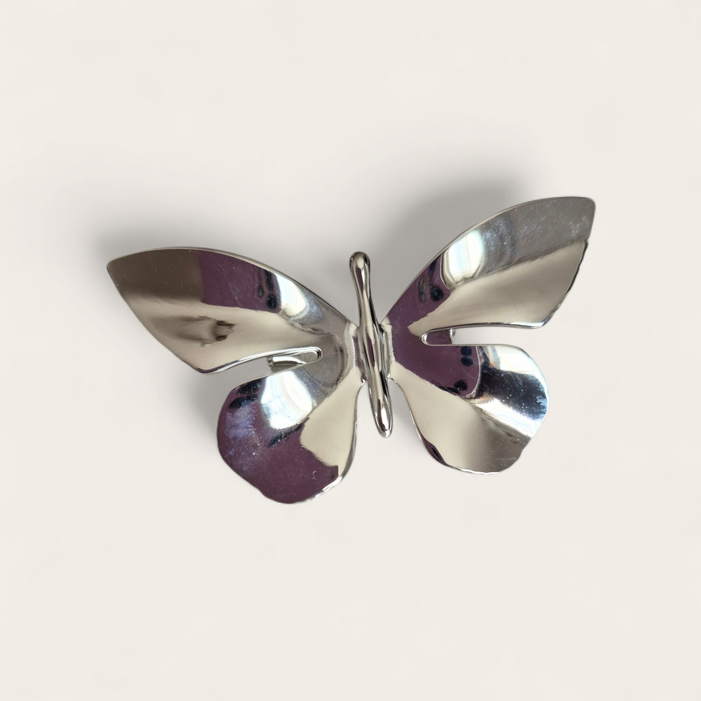 Prendedor grande mariposa plateado (pr-9)