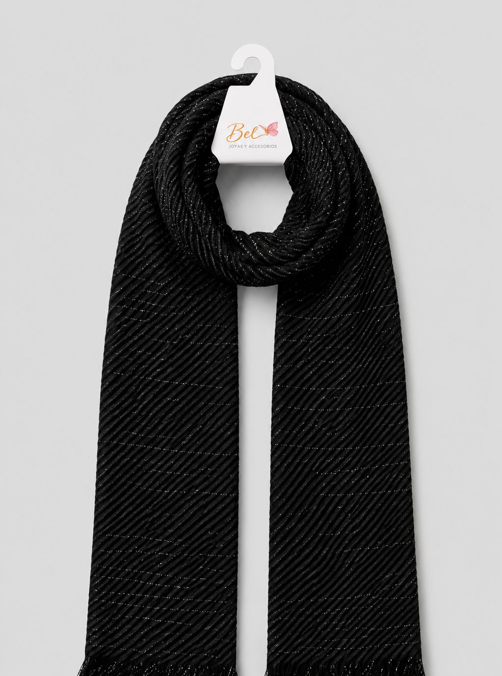 Pañuelo plisado negro (pa-1)