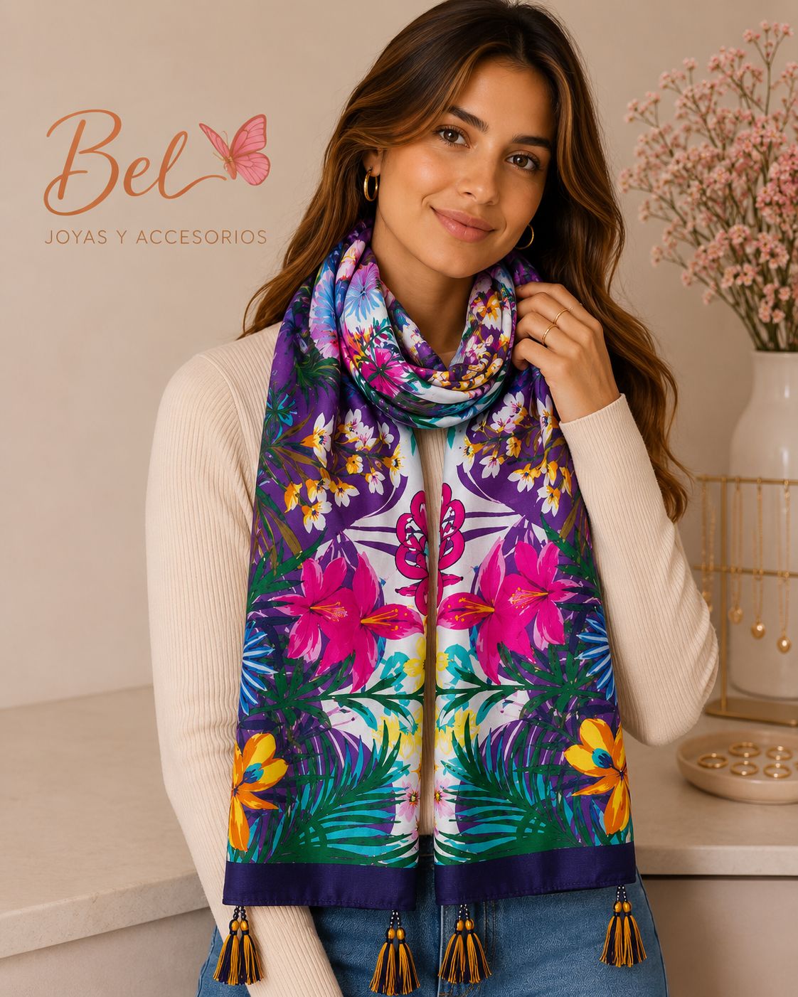 Pañuelo floral calipso (pa-9)