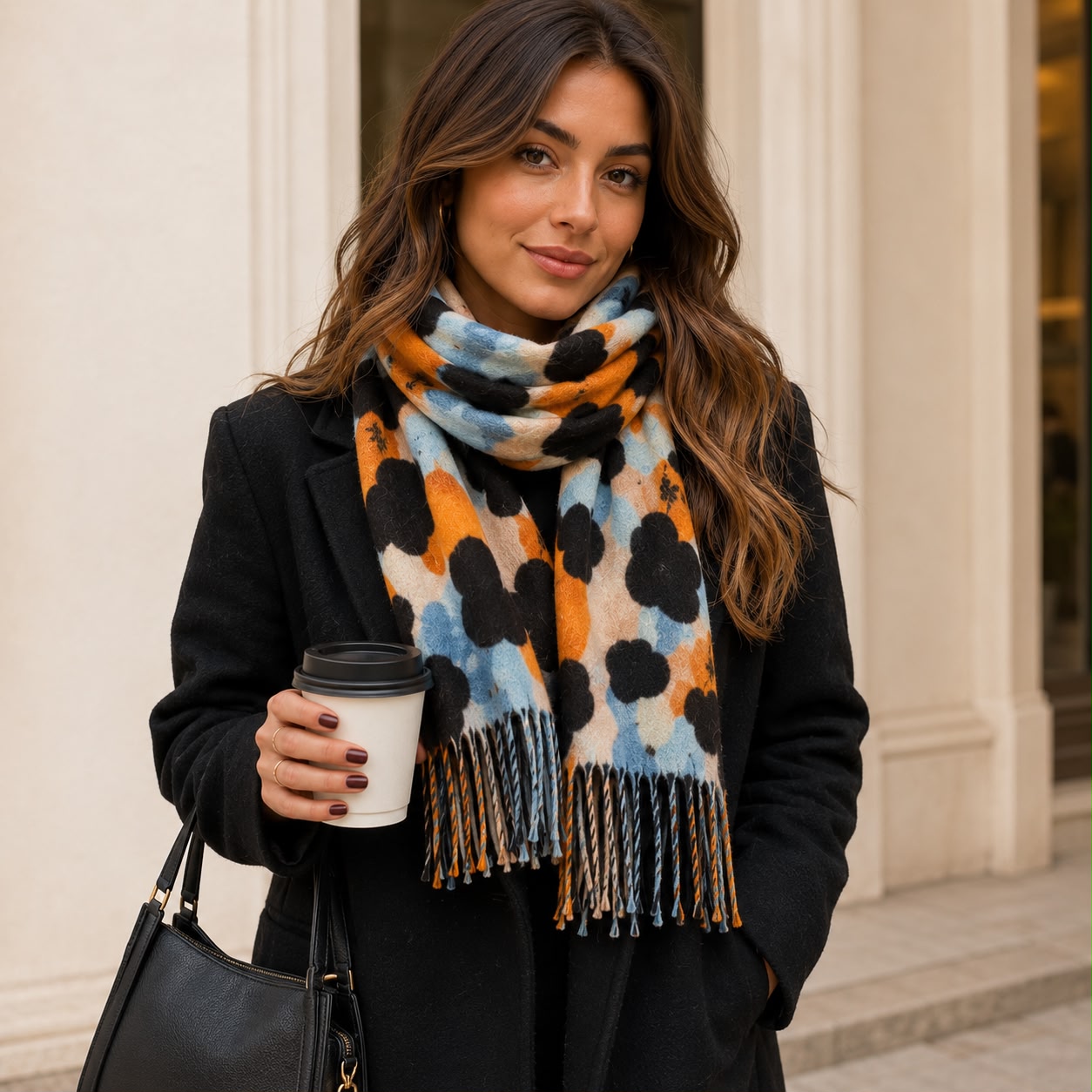 bufanda animal print naranja