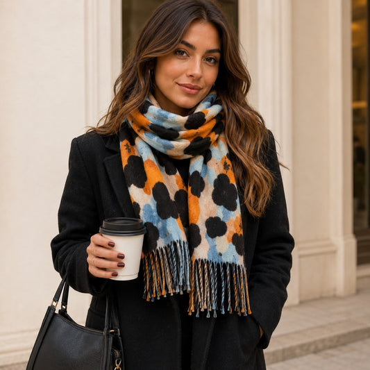 bufanda animal print naranja (bu-1)