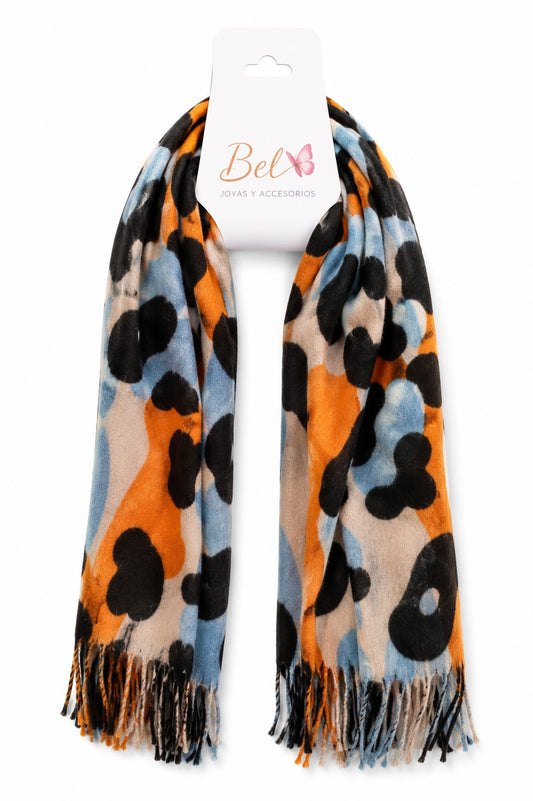bufanda animal print naranja (bu-1)