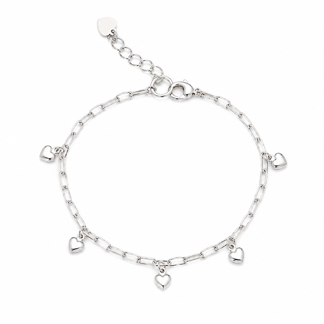 Pulsera corazón pepita plata (pul-7pl)