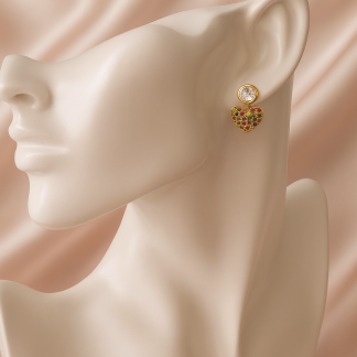 aros colgante corazón colores AR-30