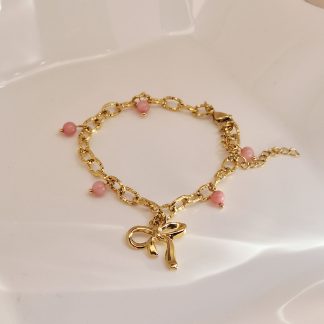 Pulsera dorada lazo(PUL-19)