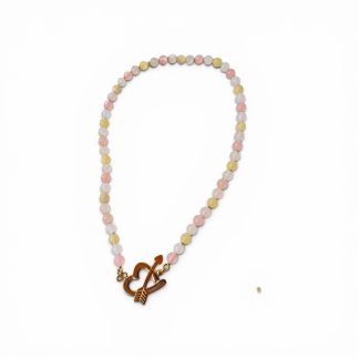 collar corazón flechado, pastel (col-32)
