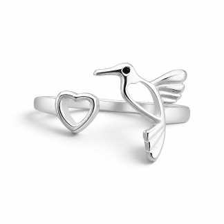 Anillo colibrí corazón (anpl-3)